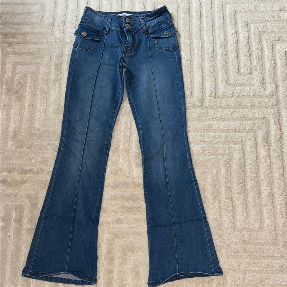 Classic Blue Flare Wide Leg Jeans